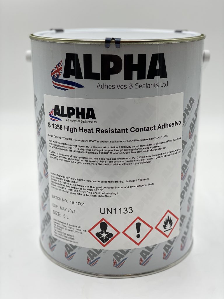 S1358 High Temperature brush-able Contact Adhesive 1 Litre Tin
